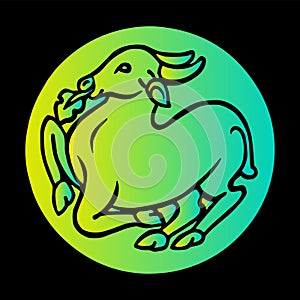 Hand drawn of deer medalion