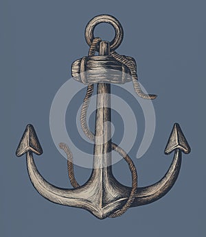 Hand drawn metal shank anchor