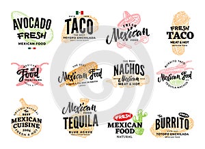 Hand Drawn Mexican Food Logos