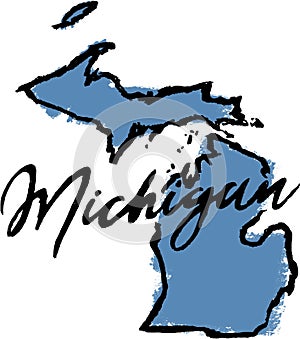 Hand Drawn Michigan State Design