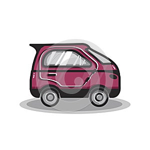 Hand drawn microcar illustration isolated on white photo