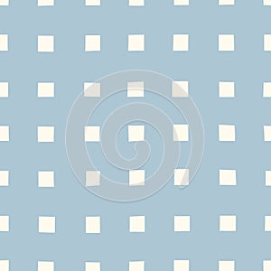 Hand-Drawn Minimal Geometric Checks Vector Seamless Pattern