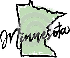 Hand Drawn Minnesota State Sketch photo