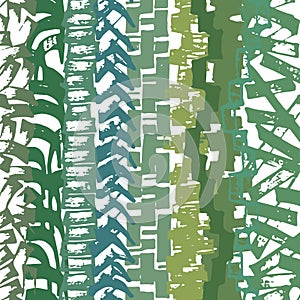 Hand drawn mixed marker lines based pattern, made up of curving, manually generated stripes, in greenish tones