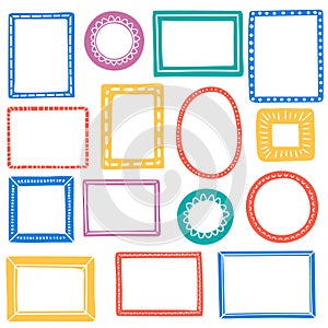 Hand-drawn modern vector frames collection