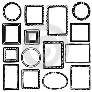 Hand-drawn modern vector frames collection