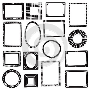 Hand-drawn modern vector frames collection