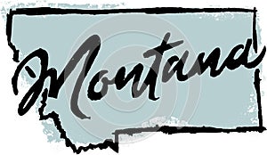 Hand Drawn Montana State Sketch photo