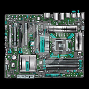 Hand drawn motherboard