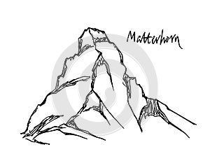 Hand drawn mountain peak