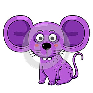 Hand drawn mouse character illustration