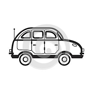 Hand drawn multi-purpose vehicle car illustration