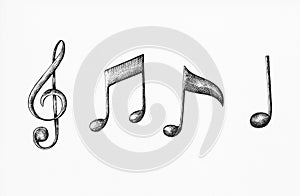 Hand-drawn music note illustration