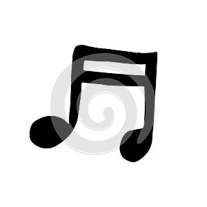 Hand drawn of music note. Music note sign icon. Vector illustration in cartoon in doodle style. Vector isolated on white