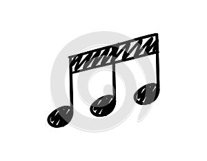Hand drawn music notes. Doodle hand drawn sound notation. Vector illustration