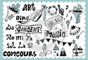 Hand drawn music set 01