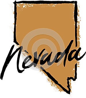 Hand Drawn Nevada State Design photo