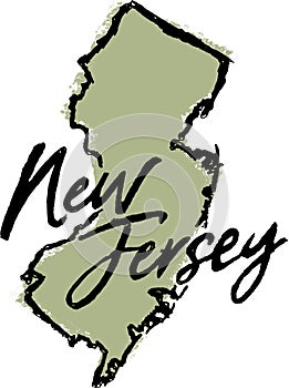Hand Drawn New Jersey State Design photo