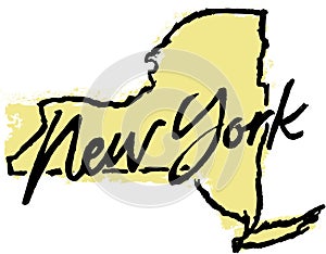 Hand Drawn New York State Sketch