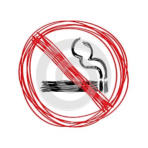 Hand drawn no smoking sign