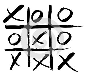 Hand drawn noughts and crosses. vector