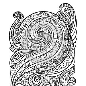 Hand Drawn Ornament with floral pattern