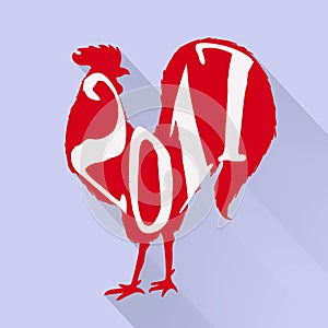 Hand-drawn ornamental style rooster. Great for print, Holidays design
