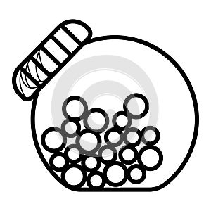 Hand drawn outline doodle glass candy jar