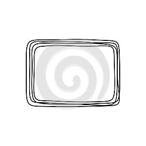 Hand Drawn Overlapping Rounded Rectangle Frames Sketch