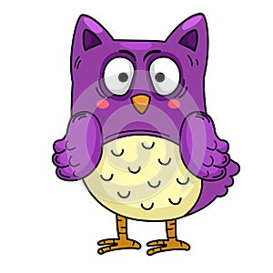 Hand drawn owl character illustration