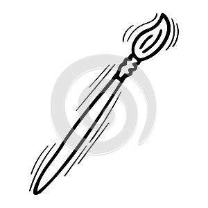 Hand drawn paint brush icon isolated on white background. Art. Painting