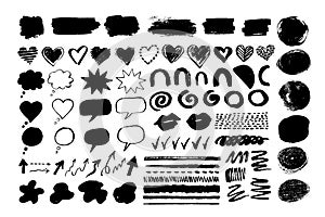 Hand drawn paint daubs banners and forms