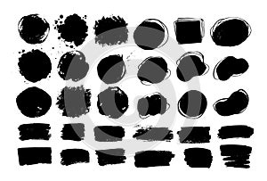 Hand drawn paint daubs banners and forms