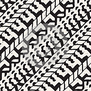 Hand drawn painted seamless pattern. Vector tribal design background. Ethnic motif. Geometric ethnic stripe lines
