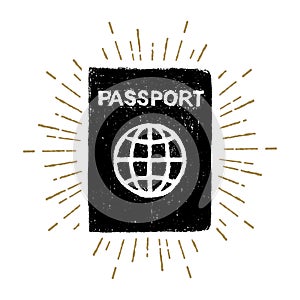 Hand drawn passport vector illustration.