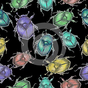 Insects seamless pattern