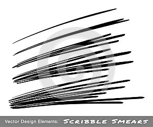 Hand drawn pen scribble line set. Marker oblique stroke scratch collection. Brush black scrawl sketch smears. Vector