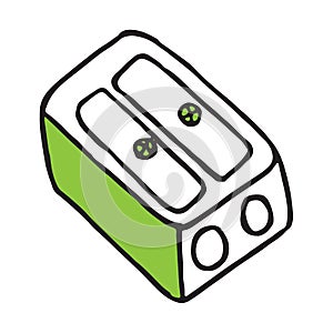 Hand drawn pencil sharpener doodle icon
