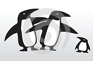 Hand drawn penguin family 3