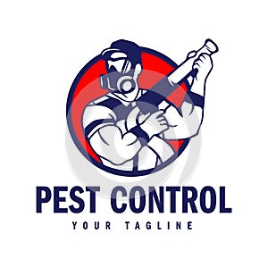 Hand-drawn pest control logo design vector illustration
