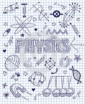 Hand drawn Physics set