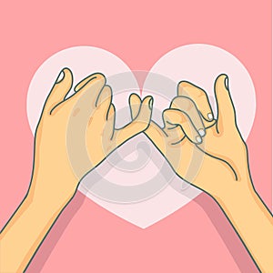 Hand drawn pinky promise vector