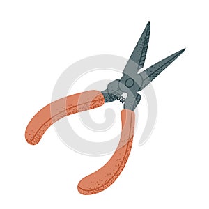 Hand drawn pliers in flat style photo