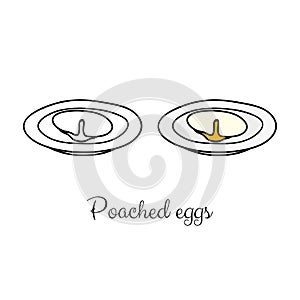 Hand drawn poached egg.