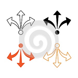 Hand drawn propagate arrows icon flat design vector illustration