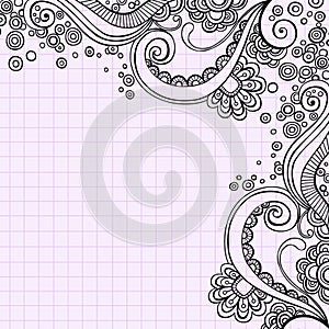 Hand-Drawn Psychedelic Doodle Swirls Vector