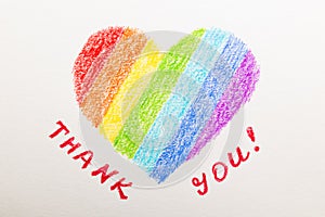 The hand drawn rainbow heart poster. Thank you NHS Staff for your service in face of worldwide coronavirus crisis photo