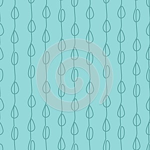 Hand drawn raindrop on a string seamless pattern