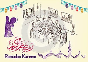 Hand Drawn Ramadan Festivity Image