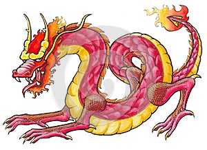 Hand drawn Red Dragon